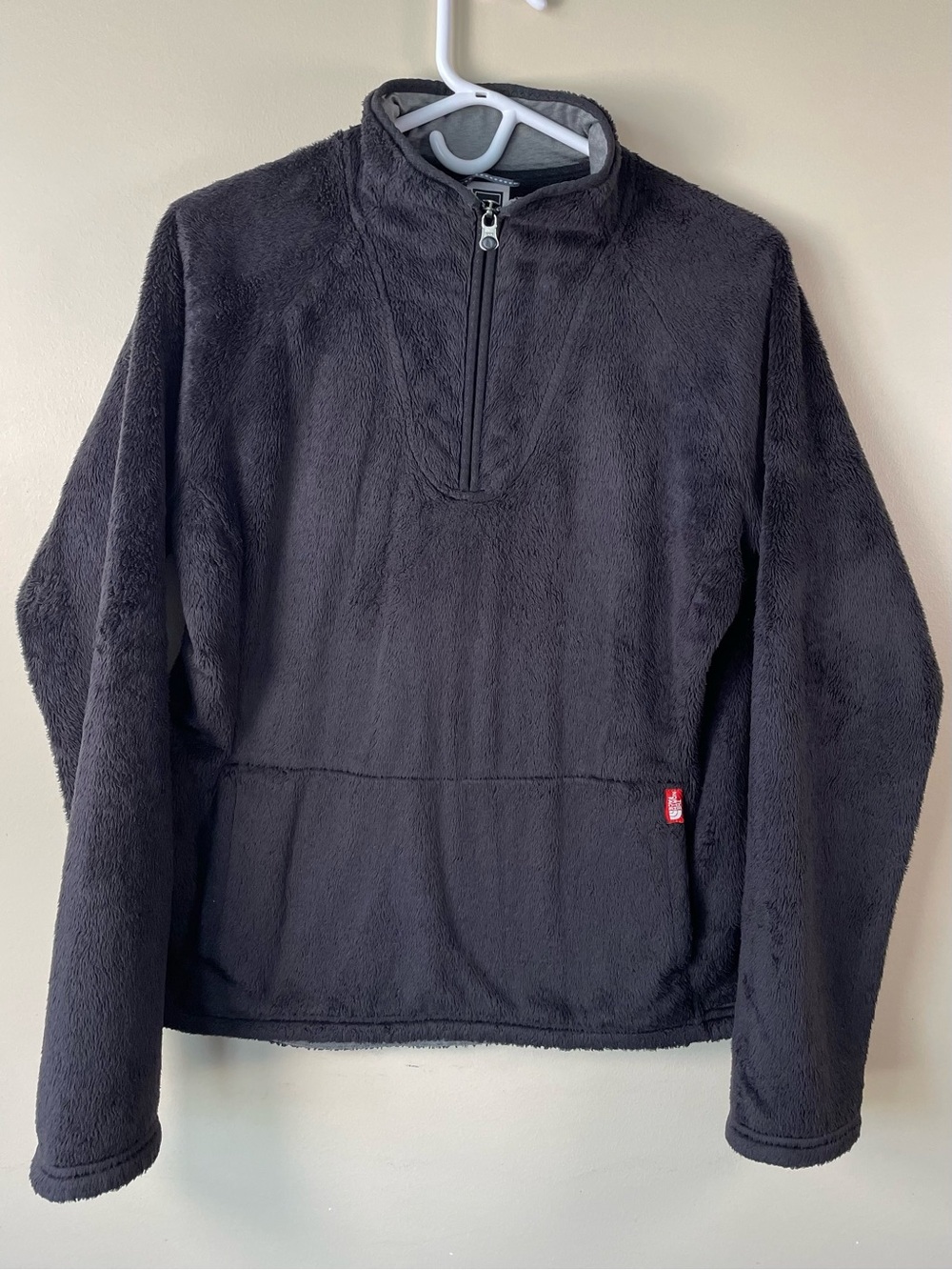 The North Face Fuzzy High Pile Fleece 1/2 Zip Pullover Charcoal Grey Womens L